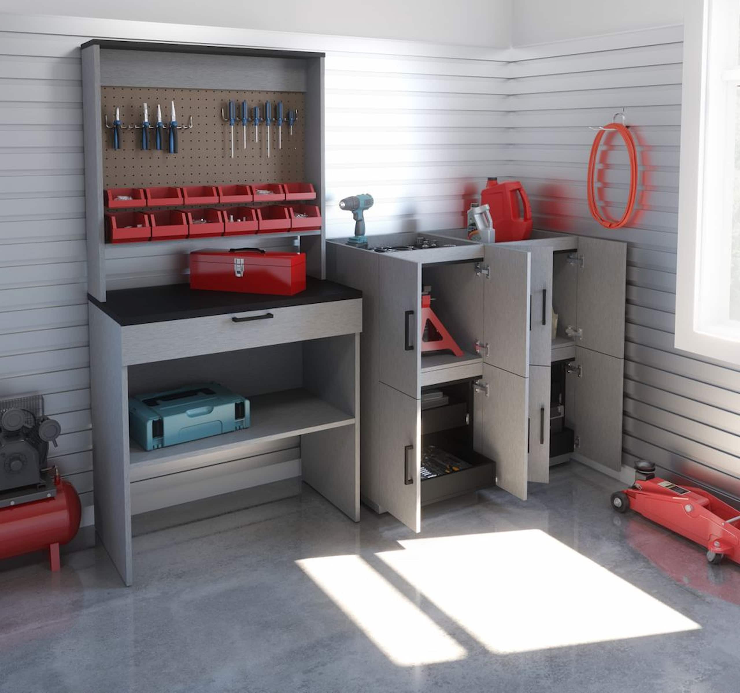Aménagement de garage : 15 solutions pour tout bien ranger  Garage tools,  Garage storage cabinets, Garage tool storage