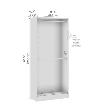 Organisateur de garde-robe modulaire à deux tringles 36L x 16P