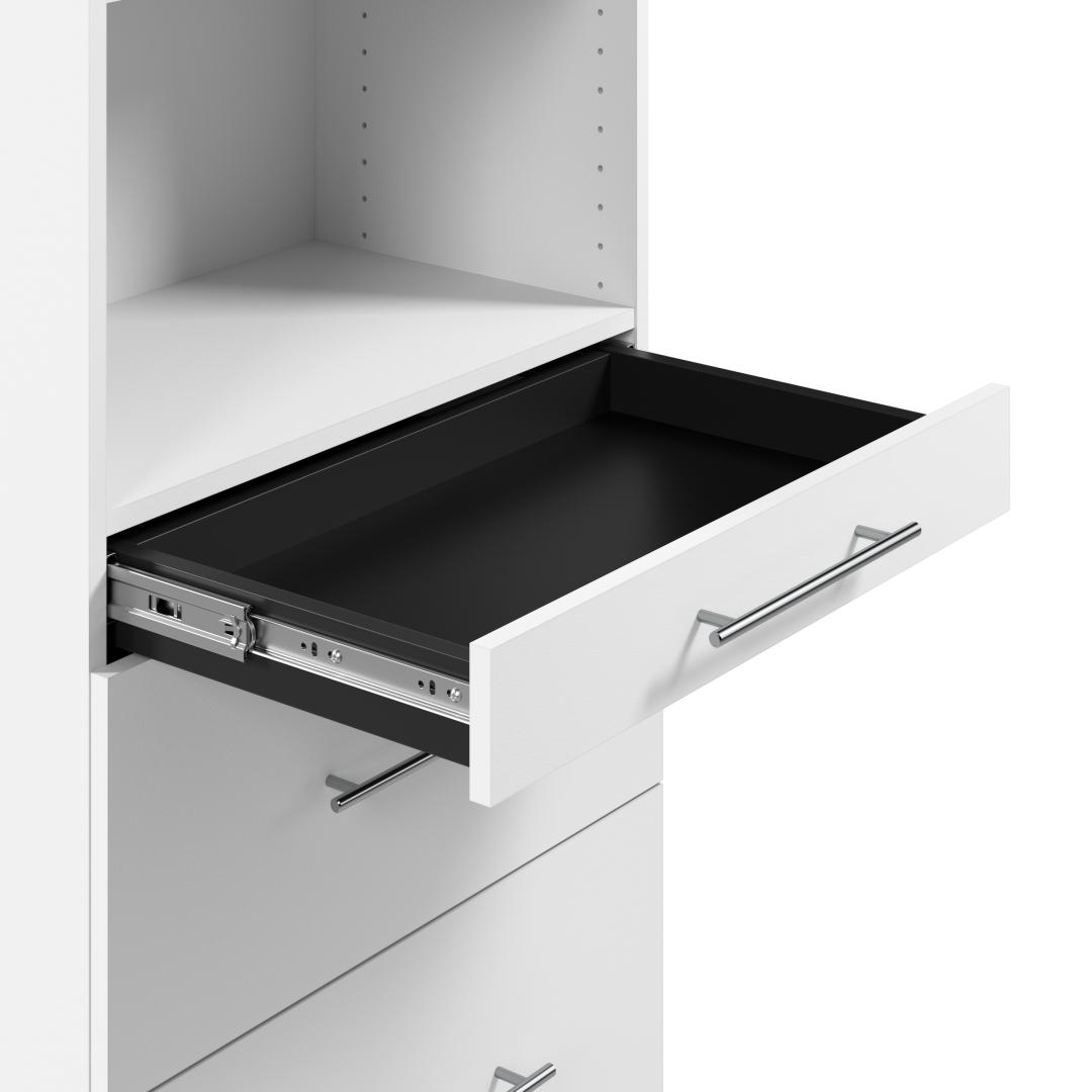 Modular Closet System with Shelves, Drawers & LED Light, Shaker Style, 36W x 25D