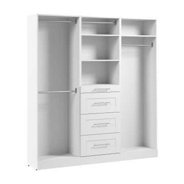 75W x 16D Modular Reach-In Closet System with Rods, Shelves, and Drawers, Shaker Style