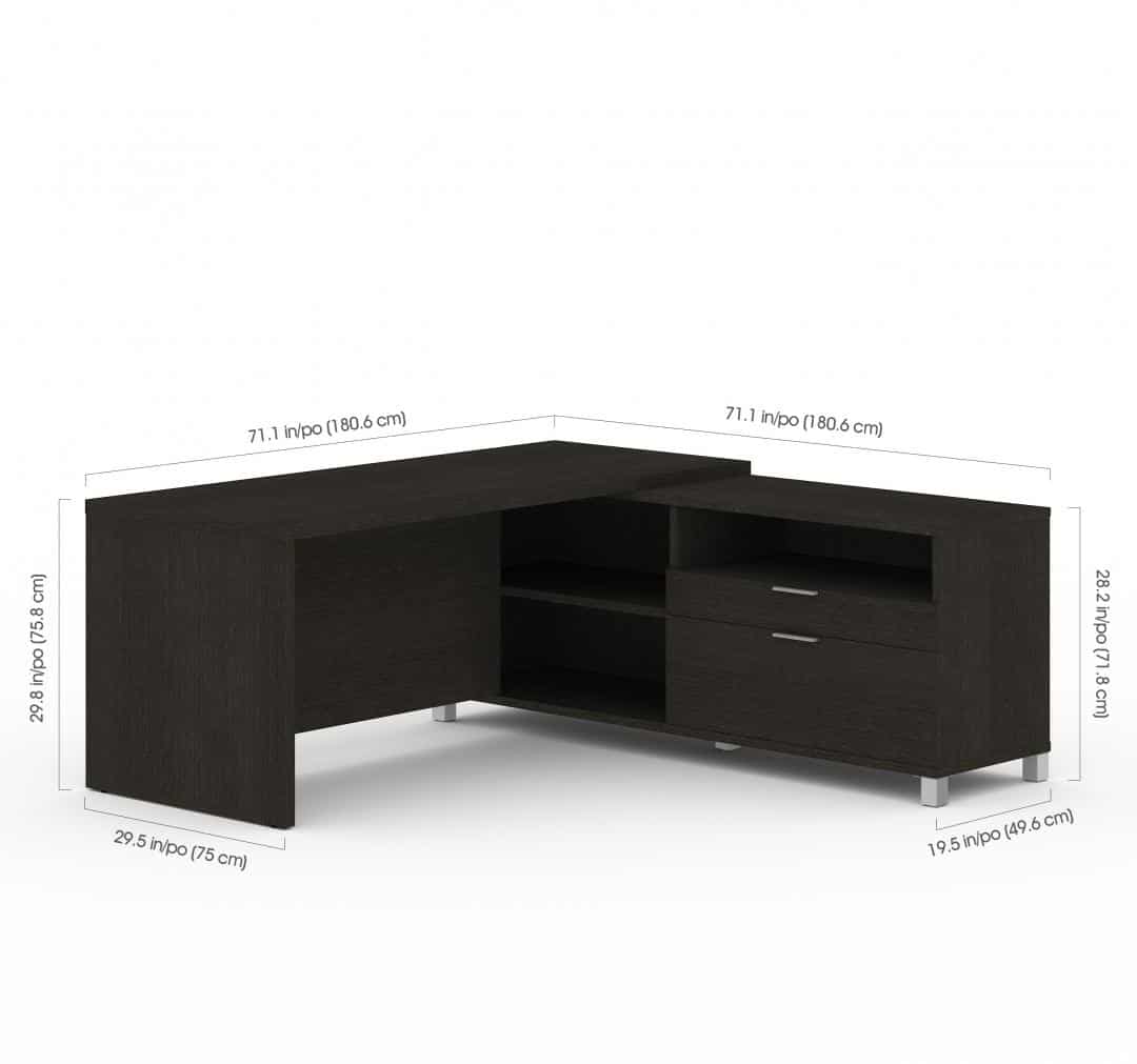Pro Linea 72w L Shaped Office Desk Bestar