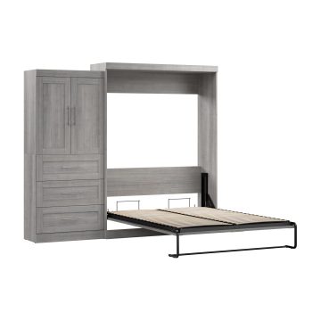 Pur Queen Murphy Bed and Storage Cabinet with Drawers (101W) | Bestar