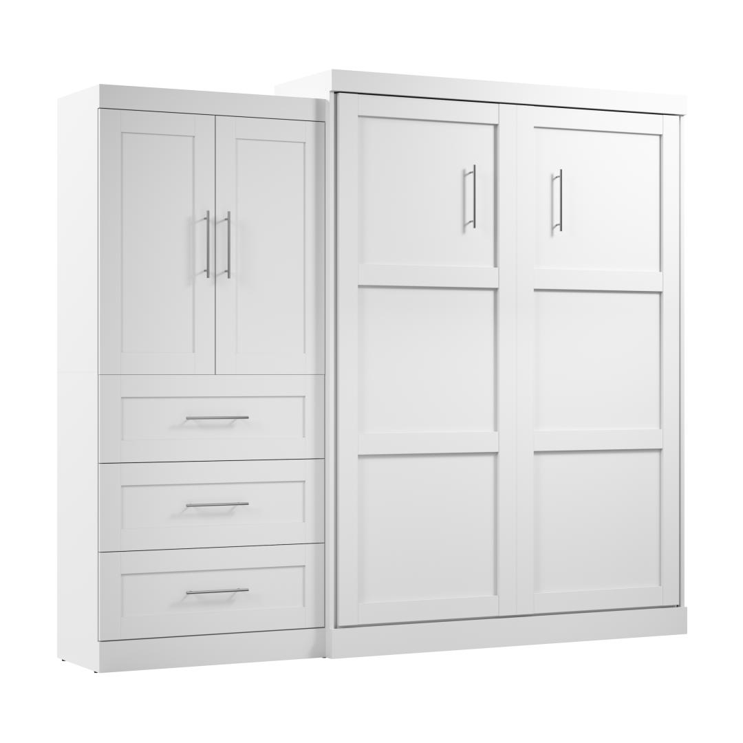 Pur Queen Murphy Bed and Storage Cabinet with Drawers (101W) | Bestar