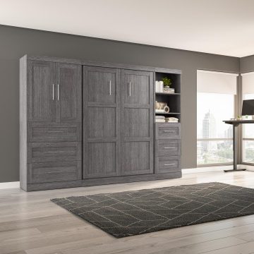 Pur Full Murphy Bed With Open And Concealed Storage (120W) | Bestar