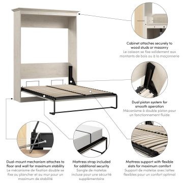 Versatile 64W Full Murphy Bed | Bestar