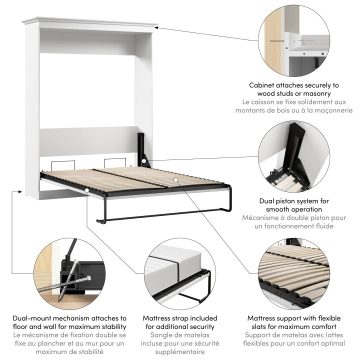 Versatile 70W Queen Murphy Bed | Bestar